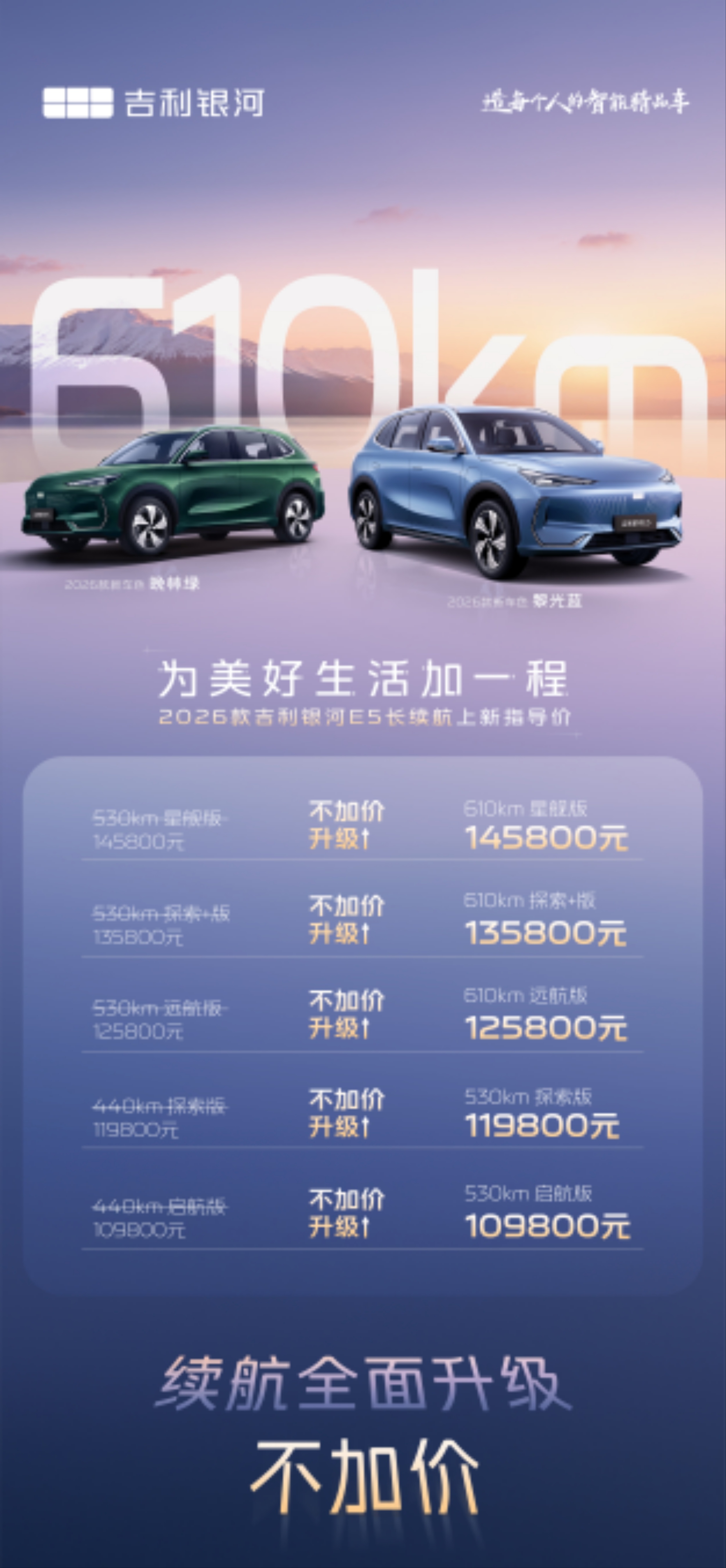 大邑银河E5售价9.28万起 优惠高达7.00万