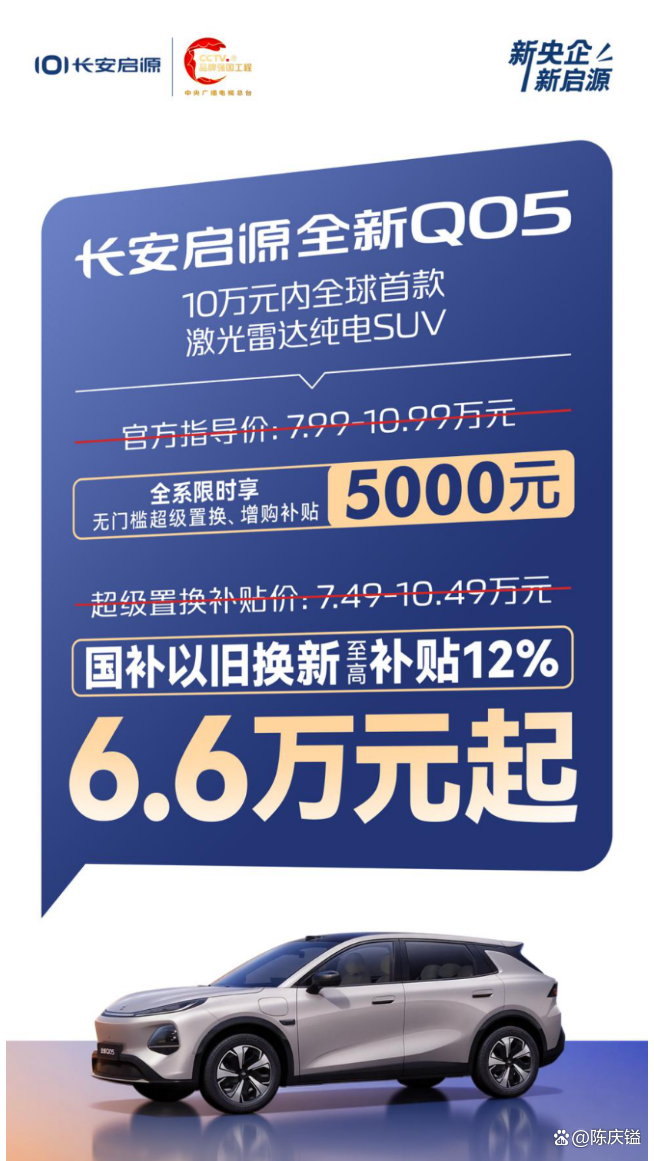 响应国家新政策 长安启源Q05低至6.6万起
